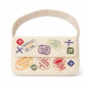 NWT Viral Travel Passport Cities Beaded Bag Made in India Handcrafted Handmade